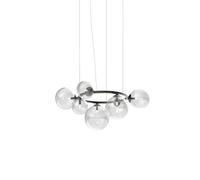 Vistosi Puppet Ring SP 7A Pendelleuchte, nickel noir satiné, cristal