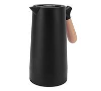 Vistreck Carafe à café Thermique 1L avec Poignée en Bois - Isolation 12h, Sortie d'eau Olécrâne, Bouteille Thermique Facile à Nettoyer pour la Maison, la Caméra et Randonnée (Noire)