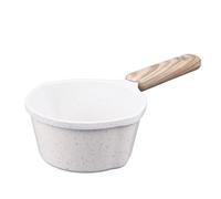 Vistreck Casserole de Cuisine - Pot Antiadhésif en Pierre Médicale avec Becs Verseurs pour l'huile, le Lait et la Friture (Blanc)