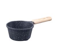 Vistreck Casserole de Cuisine - Pot Antiadhésif en Pierre Médicale avec Becs Verseurs pour l'huile, le Lait et la Friture (Noire)
