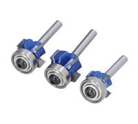 Vistreck Ensemble de 3 Fraises à Chanfrein Coin, Queue de 6 Mm, pour | Mèches en acier tungstène à 4 cannelures, tailles R1 R2 R3 pour la coupe du bois, la toupie verticale et la machine de