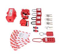 Vistreck Kit de Verrouillage électrique avec Cadenas, Moraillon, Verrou de Prise, étiquettes sécurité et Sac Rangement pour la sécurité l'équipement