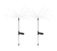 Vistreck Lumière de Feu d'artifice Solaire 105LED, 2 Pièces, Lampe de Pelouse étanche IP44 LED pour Allée Extérieure et éclairage des Terres (Lumière chaude)