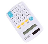 Vistreck Mini Calculatrice Portable avec écran LCD à 8 Chiffres - Double Alimentation Solaire et Batterie pour l'école et Le Bureau (Blanche)