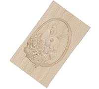 Vistreck Moule à Biscuits en Bois - Tampon de Presse à Biscuits Réutilisable avec Dégagement Facile pour la Cuisson de Personnalisés (Lapin et fleur)