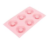 Vistreck Moule à Donuts en Silicone 6 Cavités, Design Antiadhésif à (Pink) | Moule en silicone facile à nettoyer et résistant à la chaleur pour préparer un assortiment de friandises cuites au four.