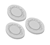 Vistreck Moules à Gâteaux avec Cadre Photo en Dentelle Vintage, 3 Pièces, Moules à Fondant en Silicone pour la Décoration de Gâteaux