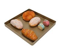 Vistreck Plaque de Cuisson Antiadhésive Carrée en Alliage d'aluminium doré, 28x28x3cm, Idéale pour les Pizzas, les Gâteaux et Pâtisseries