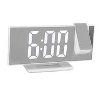 Vistreck Réveil à Projection Numérique avec Grand écran LED et Miroir - Design élégant et Multifonctionnel pour Chambres à Coucher