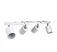 Vistreck Support de Lampe GU10, Base de Spot Plafond Rotatif à 4 Têtes pour Cantine, Centre Commercial, Vitrine et Plus Encore (Quatre longues bandes blanc)