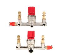 Vistreck Valve de Régulateur de Pression Commutateur Compresseur d'air d'alliage Tube Double Sortie pour des Compresseurs à Piston