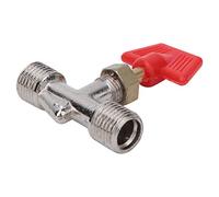 Vistreck Vanne à Pointeau en Laiton 1/4 Pouce, Jeu pour Contrôle de | Structure filetée en laiton, conception de bouton rouge, compresseur d\'air, sortie de pompe, vanne de vidange sans pièces