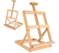 VISWIN Chevalet de Table en Bois Robuste Avec Cadre en H, Supporte La Toile Jusqu'À 58 cm, Chevalet de Bureau Réglable en Bois de Hêtre Pour Peinture Sur Toile, Adultes, débutants