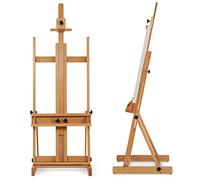 VISWIN Chevalet Peinture en H Grand, Chevalet d'Atelier Réglable en Bois de Hêtre avec Plateau 135-231cm, Chevalet Professionnel pour Adultes, Artistes, Étudiants