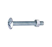 Viswood 601B6020 Boîte de 200 Boulons poêlier Filetage total 6,0 x 20 Acier Zingué Blanc