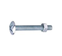GFD Boulons poêliers - tête ronde - filetage total - 6x50 mm - acier zingué blanc - 100 pièces