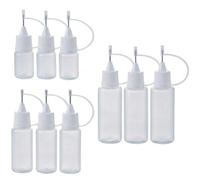 Visxcnu 9 Pièces Flacons à Aiguille 5ml 10ml 15ml LDPE Flacon Compte-gouttes Précision Flacon Souple de Dosage Bouteille de Colle Vide pour Liquide DIY Artisanat
