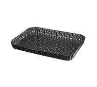 VITA PERFETTA 1 x Moule à Tarte Perforé, Moule à Quiche, Moule à Gâteau Rectangulaire, Revêtement Anti adhésif, Fond Amovible (31 x 21 cm) Noir