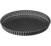 VITA PERFETTA 1 x Moule à Tarte Perforé, Moule à Quiche, Moule à Gâteau Rond, Revêtement Anti adhésif, Fond Amovible, Acier au carbone (Diamètre 32 cm)