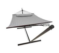 Vita5 Hamac sur Pied 2 Places avec Coussin, Hamacs Double Portable, Support Solide en Acier revêtu, Charge Max de 200 Kg, Hauteur Réglable à Chaînes, Montage sans Outils