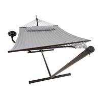 Vita5 Hamac sur Pied 2 Places avec Coussin, Hamacs Double Portable, Support Solide en Acier revêtu, Charge Max de 200 Kg, Hauteur Réglable à Chaînes, Montage sans Outils
