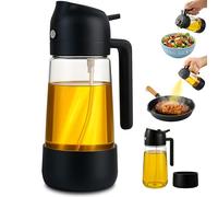 Vitachy Vaporisateur et Huilier 2 en 1 - Spray Huile Cuisine - Verre 470ml | Anti-goutte et rechargeable · Base silicone antichoc · Pour friteuse à air, salade, barbecue et vinaigrette