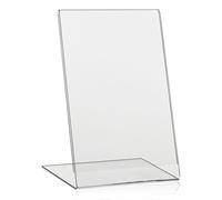 VITAdisplay® Présentoir de table DIN A5, Présentoir en L, Support en L, Présentoir publicitaire incliné, Transparent