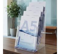 VITAdisplays® A5 NE-164 Présentoir à brochures 4 étages Transparent