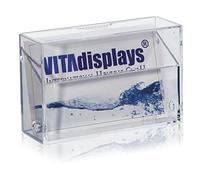 VITAdisplays Lot de 10 boîtes de cartes de visite XL de 10,5 cm de large pour un rangement sûr comme porte-cartes de visite, porte-cartes de visite transparent pour exposition et bureau