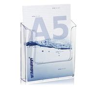 VITAdisplays Lot de 2 porte-brochures au format A5 - Transparent - Pour montage mural - Pour dépliants DIN A5 - Support mural pour brochures et catalogues