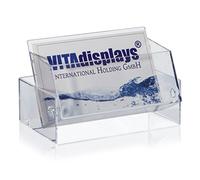 VITAdisplays Lot de 5 boîtes transparentes pour cartes de visite ou de visite - Pour salon et bureau - Largeur : 8,5 cm