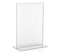 VITAdisplays® Lot de 5 supports publicitaires en T en acrylique Transparent (NE-380), format A4 21 x 29,7 cm
