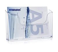 VITAdisplays Présentoir à prospectus de table DIN A5 en format paysage, support transparent et porte-brochures de table stable NE-210 1 pcs