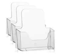 VITAdisplays Présentoir à prospectus transparent, DIN A5 Présentoir de table pour flyers, porte-brochures (Lot de 3)