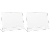 VITAdisplays Présentoir en L DIN A4 paysage, présentoir de table, support en L, présentoir d'affiches, présentoir publicitaire incliné, en PLEXIGLAS original (Lot de 2)