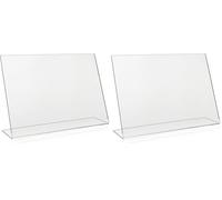 VITAdisplays Présentoir publicitaire DIN A3, support en L, présentoir au format paysage, présentoir de table en PLEXIGLAS original (Lot de 2)