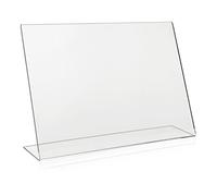 VITAdisplays Présentoir publicitaire DIN A3, support en L, présentoir au format paysage, présentoir de table en PLEXIGLAS original