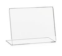 VITAdisplays Présentoir publicitaire DIN A6 Présentoir, support publicitaire (format horizontal), Présentoir de table comme présentoir en L Transparent en PLEXIGLAS original (pack de 10)