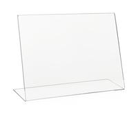 VITAdisplays Présentoir publicitaire en L DIN A4 paysage/présentoir de table/support/présentoir d'affiches/présentoir publicitaire/incliné, en PLEXIGLAS original/Paquet de 5