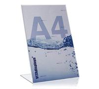 VITAdisplays® Présentoir publicitaire en L en format portrait, support de table en Plexiglas® Lot de 5 Format A4 Transparent