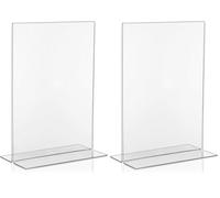 VITAdisplays Présentoir publicitaire en T DIN A4, Support en T, Présentoir de table, Présentoir en verre acrylique en PLEXIGLAS original (Lot de 2)