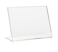 VITAdisplays Présentoir publicitaire Lot de 10 présentoirs publicitaires DIN A5 en forme de L - Format transversal - Présentoir de table en plexiglas original
