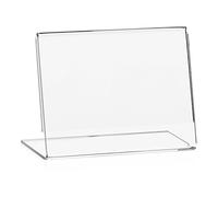 VITAdisplays Présentoir publicitaires DIN A7 Présentoir publicitaire en L au format paysage, support de prix, présentoir de prix (10.5 x 7.4 cm), transparent en PLEXIGLAS original (pack de 10)