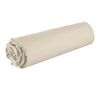 VITALIA Drap housse 100% coton 90x190 bonnet 35cm Grège Beige