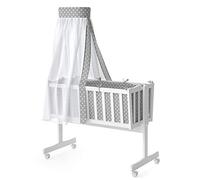 VitaliSpa Berceau pour bébé Noah, Blanc, 40x90 | avec des roues, réglable en hauteur avec côté amovible