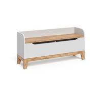 VitaliSpa Coffre à Jouets Malia, Blanc/Artisan, 107.2x50cm avec Assise, avec Espace de Rangement et combinable avec d'autres Meubles Malia