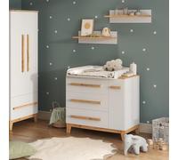 Commode à langer Vitalispa Malia Blanc 98x98cm avec 1 porte & 3 tiroirs, Model 60579