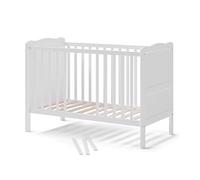 VitaliSpa Lit bébé Tobi, Blanc, 60x120 cm, avec sommier à Lattes réglable en Hauteur et côtés à barreaux Amovibles