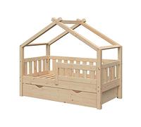 Lit cabane Vitalispa Design Naturel bois 70x140 cm avec tiroir, Model 33268