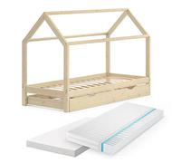 VitaliSpa Lit cabane Wiki, Naturel Bois, 90x200 cm